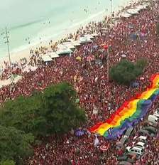 Apoiadores de Lula realizaram ato em Copacabana (RJ) Foto: Reprodução/GloboNews