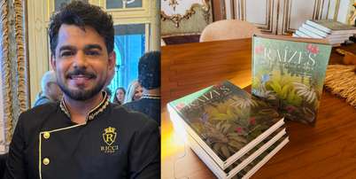 O chef brasileiro M&aacute;rcio Ricci durante o lan&ccedil;amento de seu livro Ra&iacute;zes, na hist&oacute;rica Sala do Trono do Pal&aacute;cio Nacional de Queluz, em Portugal. A obra celebra seus 25 anos de carreira e os la&ccedil;os gastron&ocirc;micos entre Brasil e Portugal. Foto: &copy; Luciana Quaresma / RFI